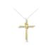 Women's Yellow & White Gold Diamondaccented Cross Pendant Necklace by Haus of Brilliance in Yellow Gold Silver