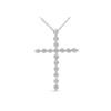 Women's Sterling Silver Brilliantcut Diamond Miracleset Shared Prong Cross Pendant Necklace by Haus of Brilliance in White