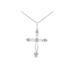 Women's Sterling Silver Round Cut Diamond Accent Cross Pendant Necklace by Haus of Brilliance in White