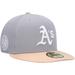 Men's New Era Gray/Peach Oakland Athletics 1987 MLB All-Star Game Purple Undervisor 59FIFTY Fitted Hat