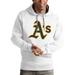 Men's Antigua White Oakland Athletics Victory Pullover Team Logo Hoodie