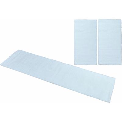 Bettumrandung MY HOME "Malin" Gr. 14, weiß, H:43mm, Obermaterial: 100% Polyester, Bettumrandung, Hochflor, Shaggy, Uni-Farben, leichter glanz, Microfaser, Pflegeleicht Image