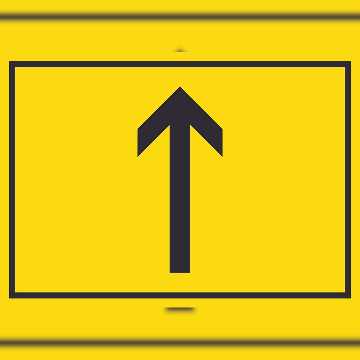 Richtungspfeil hoch Schild waagerecht schwarz gelb Pfeil A1 Rückseite selbstklebend Image