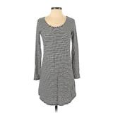 Charlotte Russe Casual Dress Crew Neck Long Sleeve: Black Stripes Dresses - Women's Size Small
