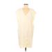 H&M Casual Dress - Shift: Ivory Print Dresses - Women's Size 8