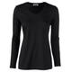 Basic-Shirt swiss+cotton, Langarm-V-Shirt - 36 - Schwarz, Damen, aus Baumwolle