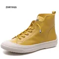 ZXRYXGS-Chaussures Plates en Cuir de Vache pour Femme Bottes Décontractées Tendance Haute