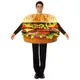 Costume de hamburger alimentaire unisexe tunique imbibée d'éponge robe de paupières drôle cosplay