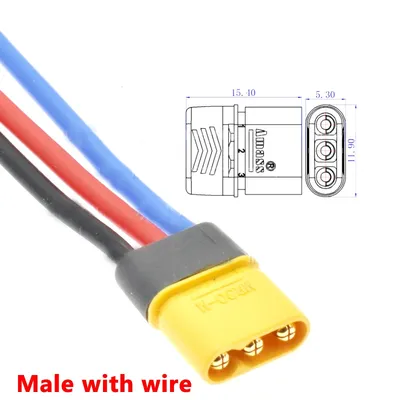 Connecteur à Courant ÉWerMR30 M/F avec Câble Mâle et Femelle Prise avec Gaine 18AWG pour Batterie