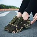 Baskets de Camouflage à la mode pour hommes et femmes chaussures décontractées respirantes vert de