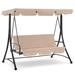 Mcombo 3 Seat Patio Swings with Weather Resistant Steel Frame Adjustable Canopy, Reclining Outdoor , Poolside, Balcony 4089