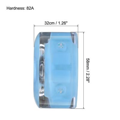 Roller Skate Wheels with Bearings Light Up Skate Replacement 4pcs