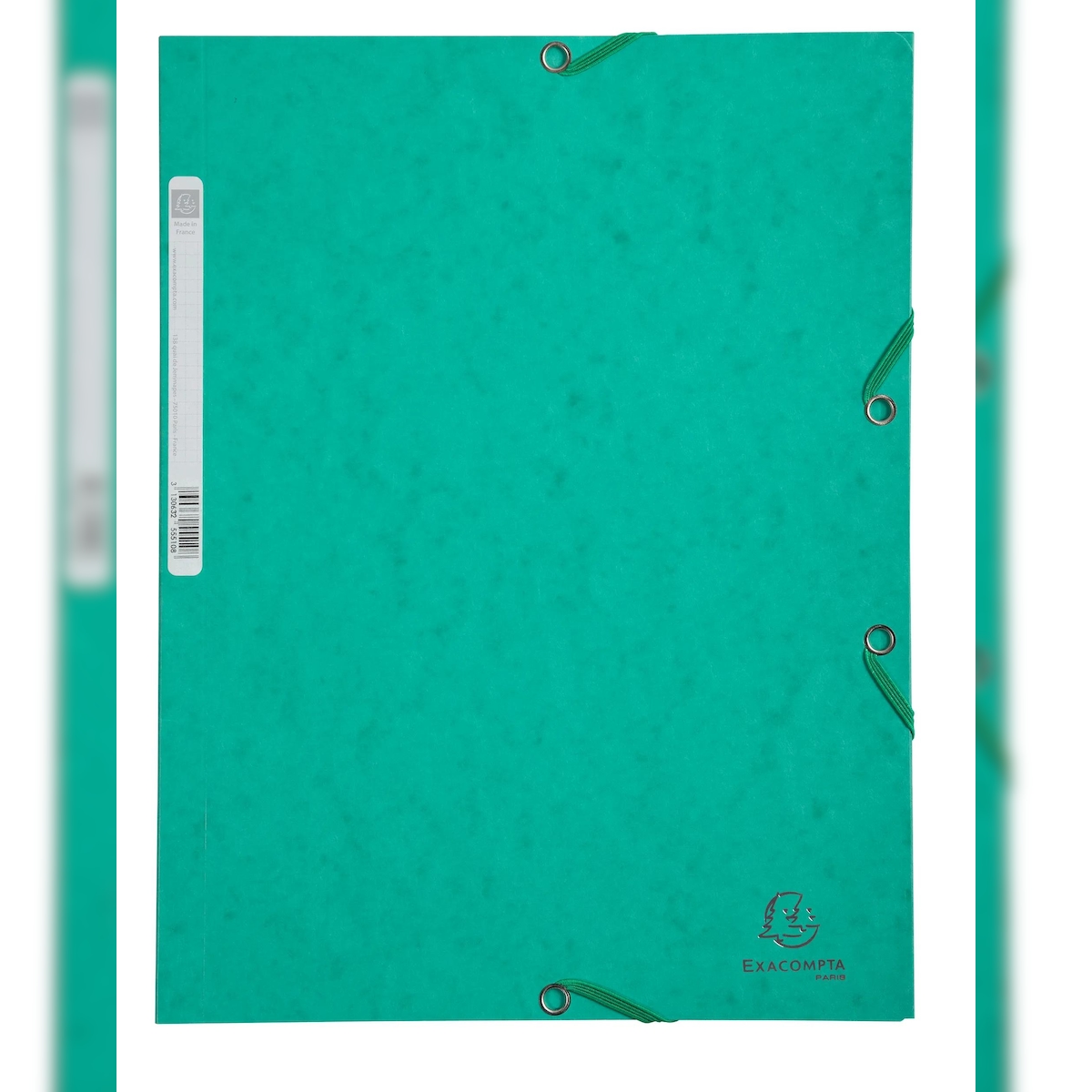 Exacompta 55503E 25x Sammelmappen mit Gummizug und 3 Klappen, Colorspan-Karton 400g/m2, für DIN A4 - Grün Image