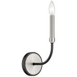 Z-Lite Haylie 1 Light Wall Sconce in Matte Black + Brushed Nickel