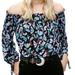 Free People Tops | Free People Lexington Off Shoulder Butterfly Top M | Color: Black/Blue | Size: M