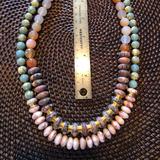 Anthropologie Jewelry | Chalcedony, Carnelian And Agate Statement Necklace | Color: Orange/Pink | Size: Os