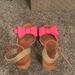 Kate Spade Shoes | Kate Spade Pink Bow Wedges | Color: Pink/Tan | Size: 9.5