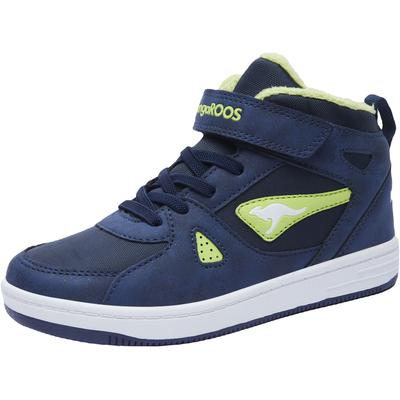 Sneaker KANGAROOS "Kalley II EV", Gr. 29, blau (navy, lime), Synthetik, sportlich, Schuhe, mit Klettverschluss, gefüttert Image