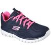 Sneaker SKECHERS "GRACEFUL - GET CONNECTED", Damen, Gr. 39, blau (navy, pink), Textil, sportlich, Schuhe, Freizeitschuh, Halbschuh, Schnürschuh in Schuhweite G (weit)