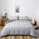 DOMDEC All Season Down Alternative Quilted Comforter Set-Reversible Bedding Set-Machine Washable in Gray | Twin Comforter + 1 Standard Sham | Wayfair