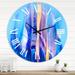 East Urban Home Twisted Wavy Shapes Geometrical Digital Art - Modern wall clock Metal in Blue | 16 H x 16 W in | Wayfair