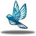 Riverside Designs LLC Floral Bird Garden Wall Décor Metal in Blue | 12 H x 12 W x 0.0125 D in | Wayfair FLB0001-8teal12