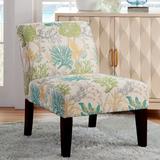 Slipper Chair - Lark Manor™ Javi 26" Wide Slipper Chair Polyester in Blue/Brown | Wayfair 2106B3B3CBD04EE5B0FF515B02C95D1A