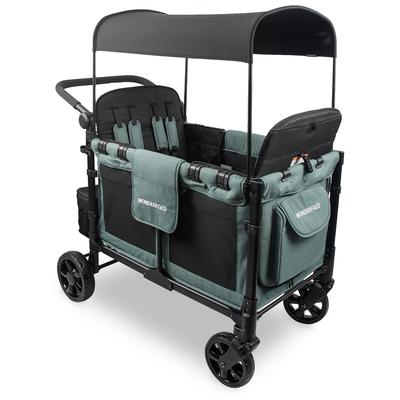WonderFold W4 Elite Multifunctional Quad (4 Seater) Stroller Wagon - Hunter Green