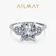 Ailmay – bague rectangulaire de luxe exquise 3ct AAAAA CZ bagues en argent Sterling 925 pour