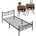 3-pieces Bed Frame and Modern Nightstand Set of 2 with 1-Drawer