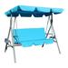 GOLDSUN 3 Person Glider Swing Chair with Utility Tray and Canopy, Blue - 46