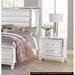 Glamorous White Silver Finish 1pc Nightstand of 2x Drawers Acrylic Bar Pulls Stylish Bedroom Furniture