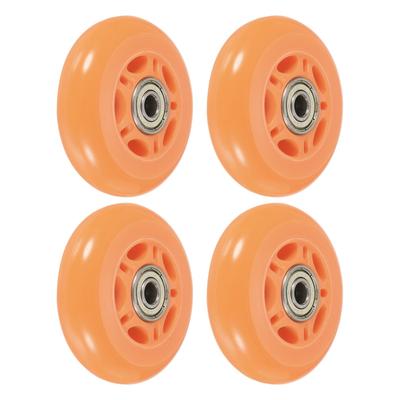 Inline Skate Wheels with Bearings 82A Skate Replacement, Orange 4pcs