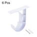 Curtain Rod Bracket Single Holder for 25mm Drapery Rod 80 x 75 x 18mm White 6Pcs - 3 Pack