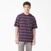 Dickies Men's Relaxed Fit Striped Pocket T-Shirt - Grape Wine Stripe Size M (WSR15)