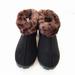Jessica Simpson Shoes | Jessica Simpson Black Brown Faux Suede Faux Fur Indoor Outdoor Slippers Sz M 7-8 | Color: Black/Brown | Size: M 7-8