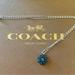 Coach Jewelry | Coach Blue Enamel Crystal Flower Pendant .925 Sterling Silver Necklace | Color: Blue/Silver | Size: 20” In Length