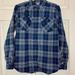 Carhartt Tops | Carhartt Women’s Rugged Flex Tab Sleeve Button Down, Sz L, Blue & White Plaid | Color: Blue/White | Size: L