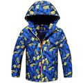 Kids Waterproof Jackets - Boys Hooded Rain Jacket Fleece Lined Raincoat Lightweight Windbreaker Coat Outwear Outdoor Sports Coat, 6-7 Years