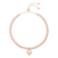 Hatton Jewellery Heart Charm Bracelet, 18K Rose Gold over Sterling Silver Bracelet for Women, slider style clasp and adjustable in size. Made in Italy and Gift boxed