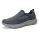 Wryweir Men Low-Top Casual Walking Shoes Slip-on Fashion Men Trainers Splash Proof British Style Sneakers 8 UK Dark Blue