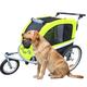 Booyah Large Pet Bike Trailer Dog Stroller & Jogger with Shocks Non Tipping. Green/Yellow