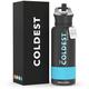The Coldest Sports Water Bottle 32 oz Wide Mouth Insulated Stainless Steel Hydro Thermos - Cold up to 36 Hrs/Hot 13 Hrs Double Walled Flask - Flip Top Wide Mouth 2.0 (Matte Black)