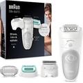 Braun Silk-épil 5 Women's Epilator for Hair Removal/Hair Remover, Attachments for Razor, Trimmer and Massage for Body, Bag, Gift Woman, 5-625, White/Grey