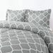 Winston Porter Graelynn/White Microfiber 3 Piece Comforter Set Microfiber in Gray | Queen Comforter + 2 Queen Shams | Wayfair