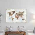 World Menagerie Pattern World Map Graphic Art on Wrapped Canvas in Brown/Gray | 8 H x 12 W x 0.75 D in | Wayfair WDMG4309 31764773