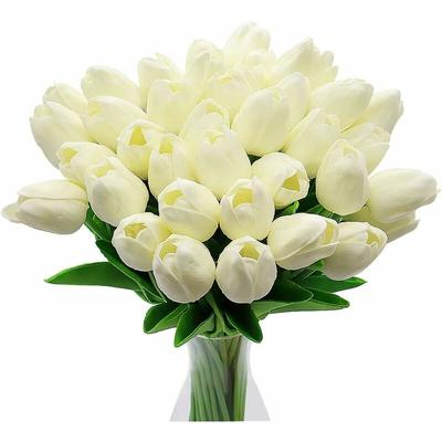 Fortuneville - Fleurs de tulipes artificielles, 10pcs tulipes de fleurs en latex au toucher réel