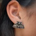 Luna Moth-Boucles d'oreilles à tige en argent pour femme phase de lune bijoux occultes pour femme
