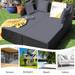 Costway Outdoor Patio Rattan Daybed Pillows Cushioned Sofa Furniture - See details