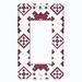 WorldAcc Vintage White Red Tile Pattern 1-Gang Rocker Wall Plate in Red/White | 4.5 H x 2.75 W x 0.15 D in | Wayfair F-R1-TIL119